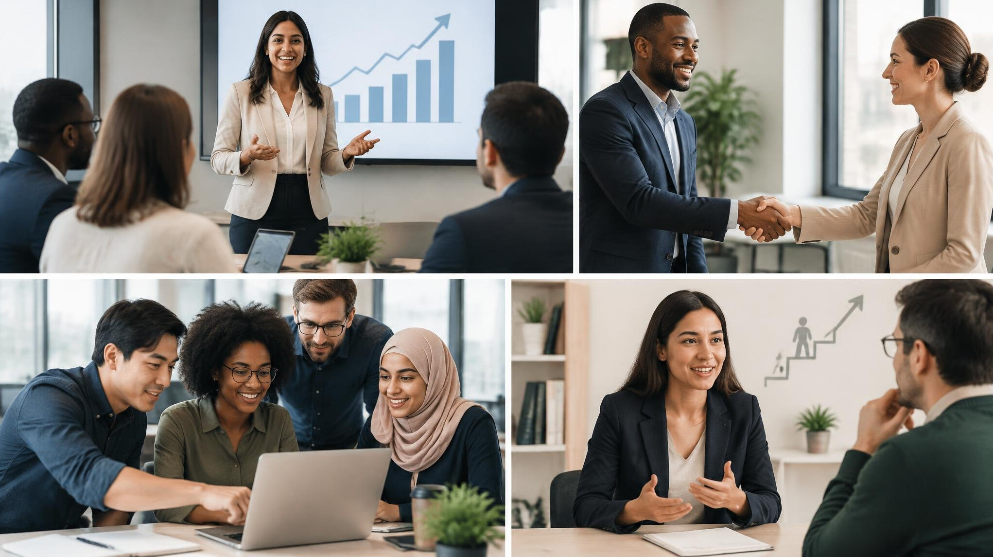 woman presenting to colleagues