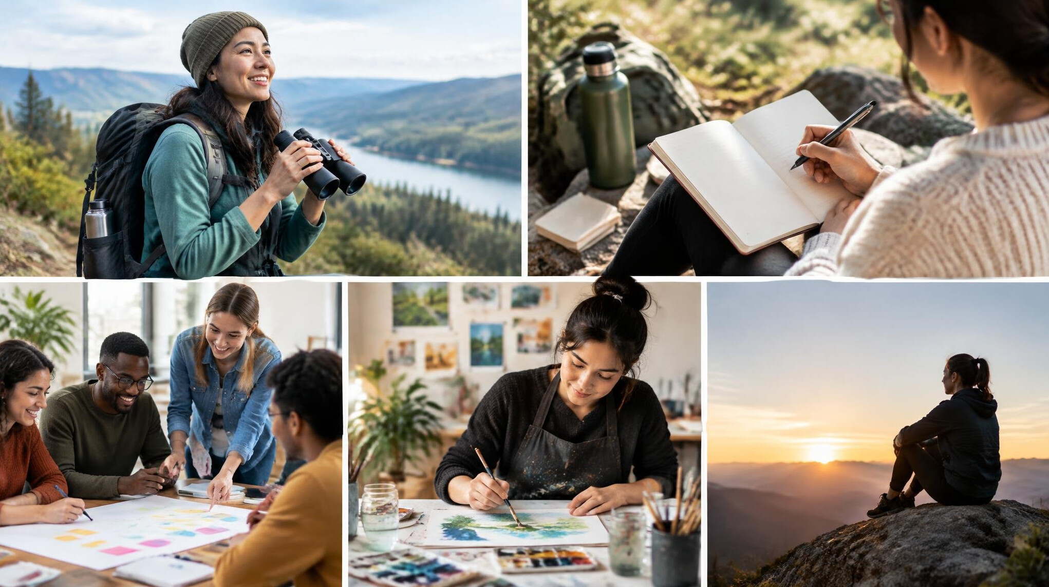 person exploring new hobbies outdoors