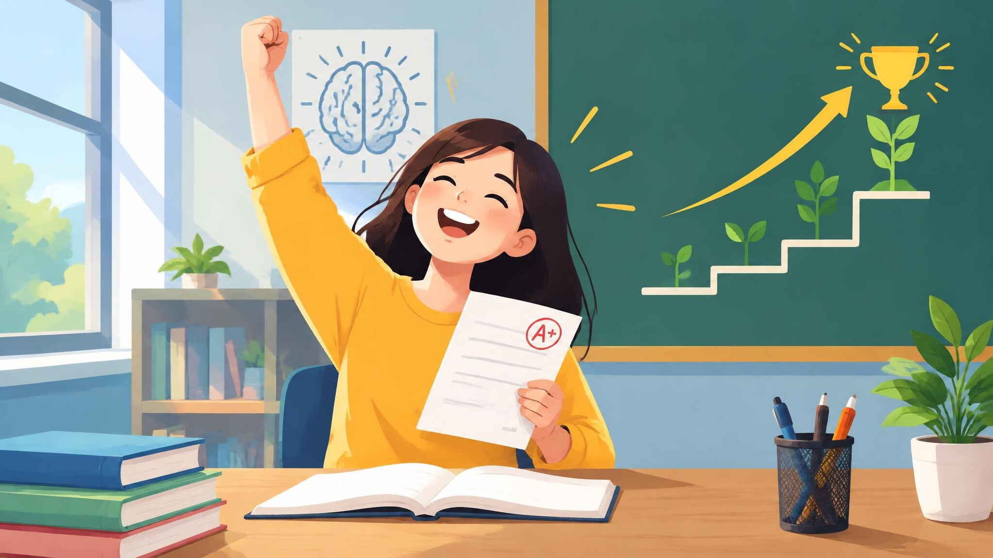 person celebrating achievement